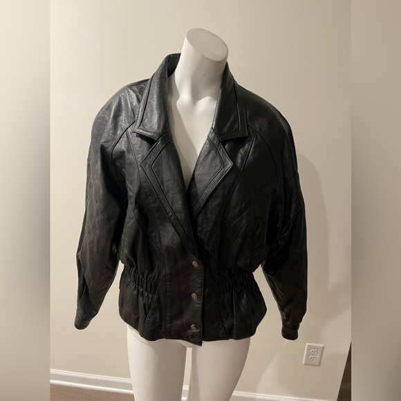 MAGGIE LAWRENCE leather jacket size large - Picture 1 of 6